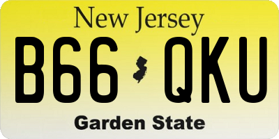 NJ license plate B66QKU