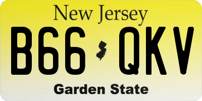 NJ license plate B66QKV