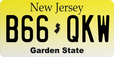 NJ license plate B66QKW