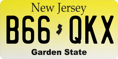 NJ license plate B66QKX