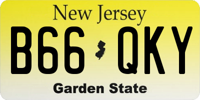NJ license plate B66QKY