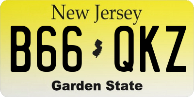 NJ license plate B66QKZ