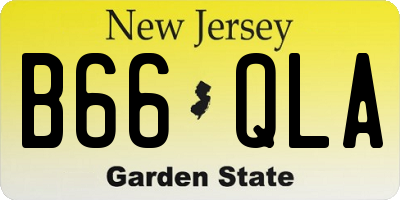 NJ license plate B66QLA