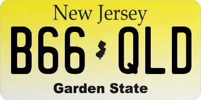 NJ license plate B66QLD