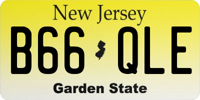 NJ license plate B66QLE