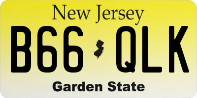 NJ license plate B66QLK