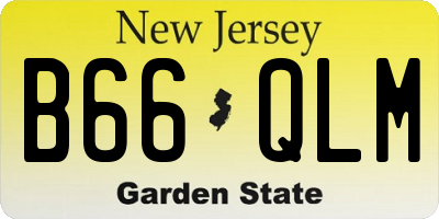 NJ license plate B66QLM