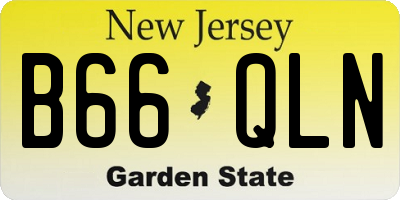 NJ license plate B66QLN