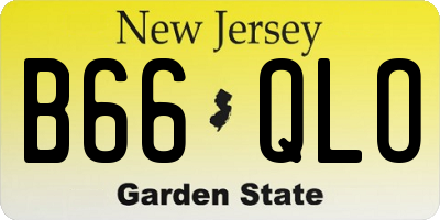 NJ license plate B66QLO