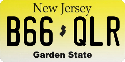 NJ license plate B66QLR