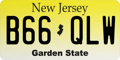 NJ license plate B66QLW