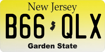 NJ license plate B66QLX