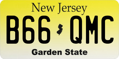 NJ license plate B66QMC