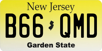 NJ license plate B66QMD