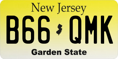 NJ license plate B66QMK