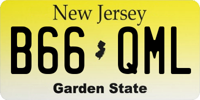 NJ license plate B66QML