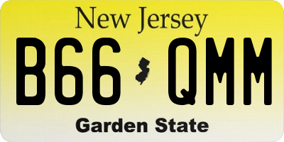 NJ license plate B66QMM