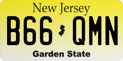 NJ license plate B66QMN