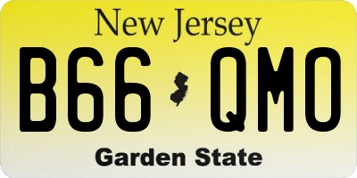 NJ license plate B66QMO