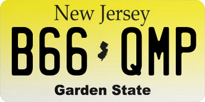 NJ license plate B66QMP