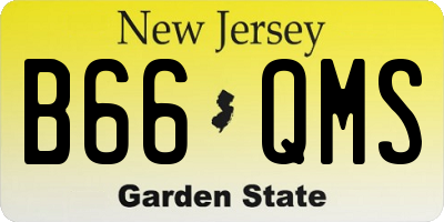 NJ license plate B66QMS