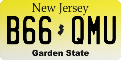 NJ license plate B66QMU