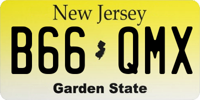 NJ license plate B66QMX