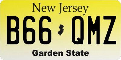 NJ license plate B66QMZ