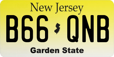 NJ license plate B66QNB
