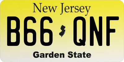 NJ license plate B66QNF
