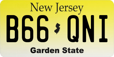 NJ license plate B66QNI