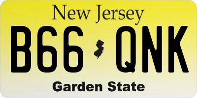 NJ license plate B66QNK