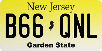 NJ license plate B66QNL