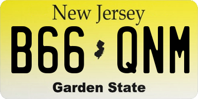 NJ license plate B66QNM