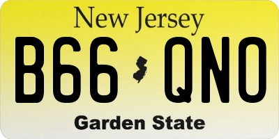 NJ license plate B66QNO