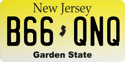 NJ license plate B66QNQ