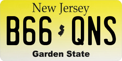 NJ license plate B66QNS