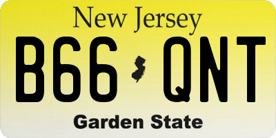 NJ license plate B66QNT