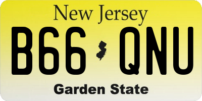 NJ license plate B66QNU