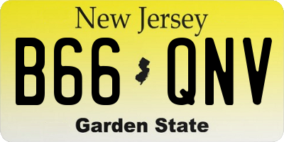 NJ license plate B66QNV