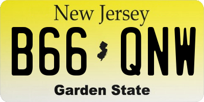 NJ license plate B66QNW