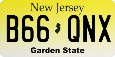 NJ license plate B66QNX