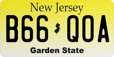 NJ license plate B66QOA