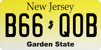 NJ license plate B66QOB