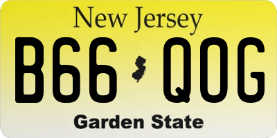 NJ license plate B66QOG
