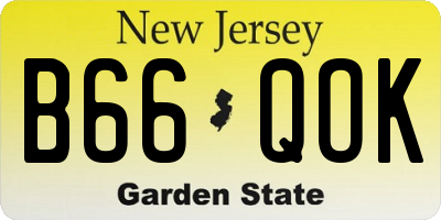 NJ license plate B66QOK