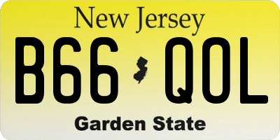 NJ license plate B66QOL