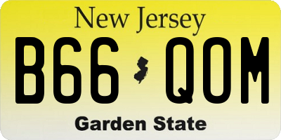 NJ license plate B66QOM