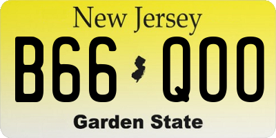 NJ license plate B66QOO