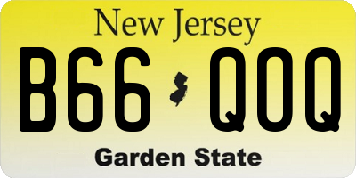 NJ license plate B66QOQ